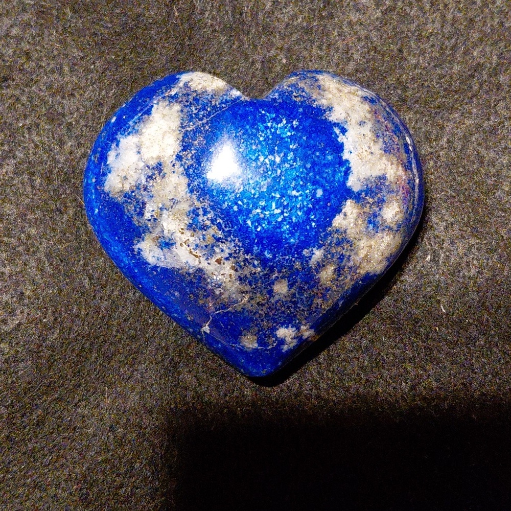 Lapis Lazulli Blue and White Heart-Shaped Stone Accent. Size 2" By 2"